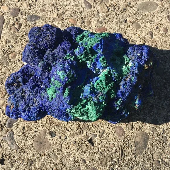 Over 2 lbs Solid Large Azurite with Malachite Specimen - Picture 3 of 13